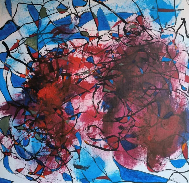 Pittura intitolato "Across the universe…" da Javier Vega, Opera d'arte originale, Acrilico Montato su Telaio per barella in…