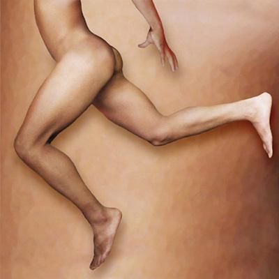 Painting titled "Run, man, run" by Javier Azurdia, Original Artwork, Oil