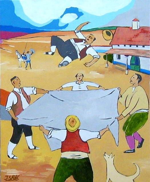 Painting titled "EL MANTEO DE SANCHO" by Javiersanchez, Original Artwork