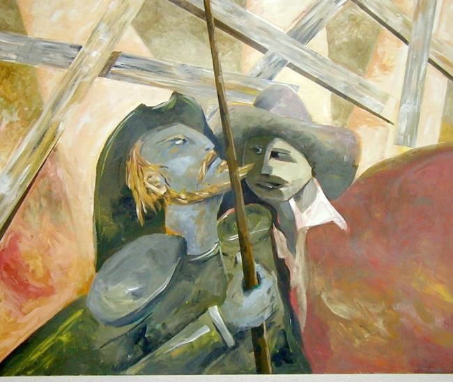 Pintura titulada "DON QUIJOTE Y SANCH…" por Javiersanchez, Obra de arte original