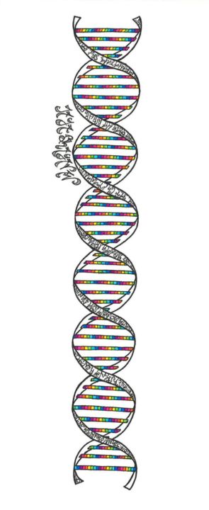 제목이 "ADN of Love"인 그림 Jaya Bhagavan로, 원작, 잉크