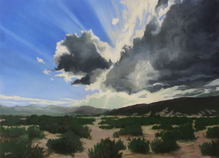 Painting titled "Sunbreak Ridge" by Jmcd Art, Original Artwork, Oil
