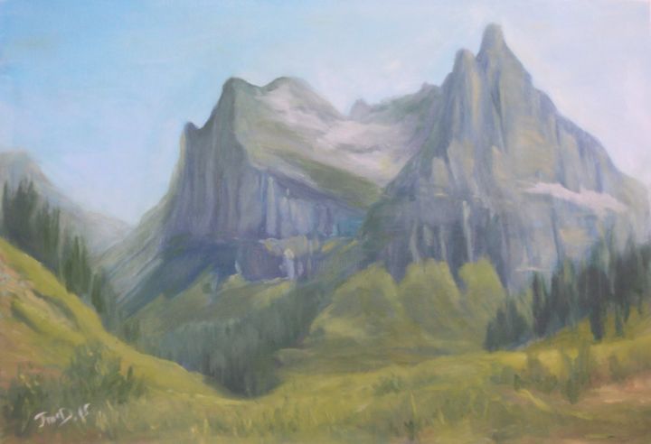 Pintura intitulada "Spring in the Valley" por Jmcd Art, Obras de arte originais, Óleo