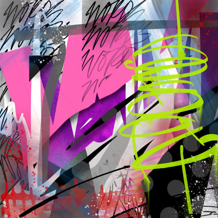 Arts numériques intitulée "Spoken Word | Pink…" par Jay Michael, Œuvre d'art originale, Peinture numérique