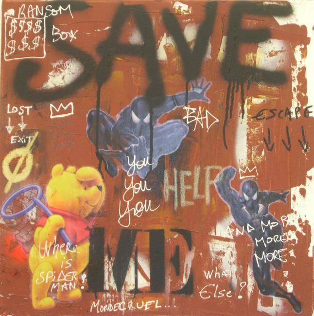 Malerei mit dem Titel "SAVE ME" von Jazzu, Original-Kunstwerk