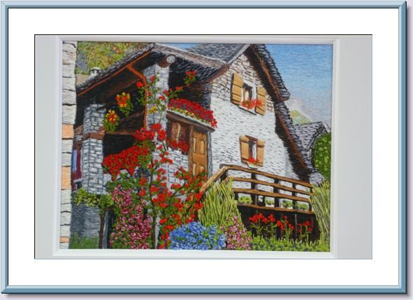 Painting titled "Haus in Sonogno TI…" by Jazzy, Original Artwork