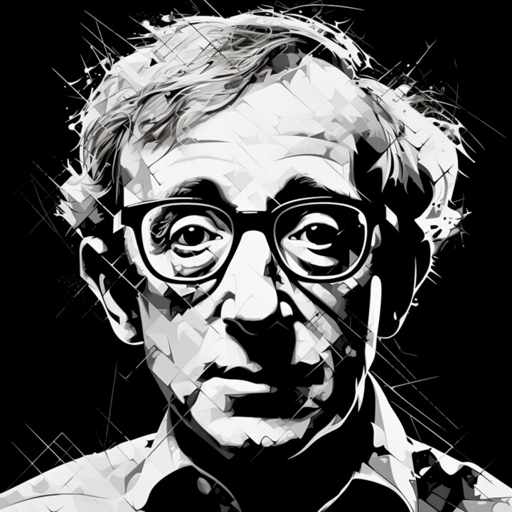Arts numériques intitulée "Drawing Woody Allen" par Jb_ Joaofranca, Œuvre d'art originale, Crayon