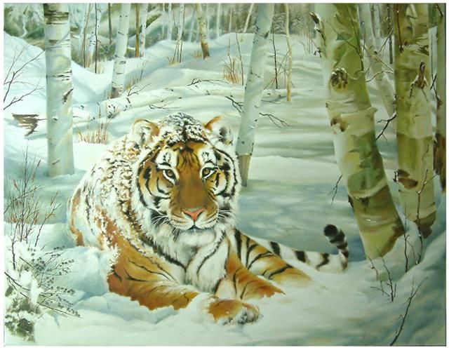 Painting titled "Alone in Winter Pal…" by Jb34, Original Artwork