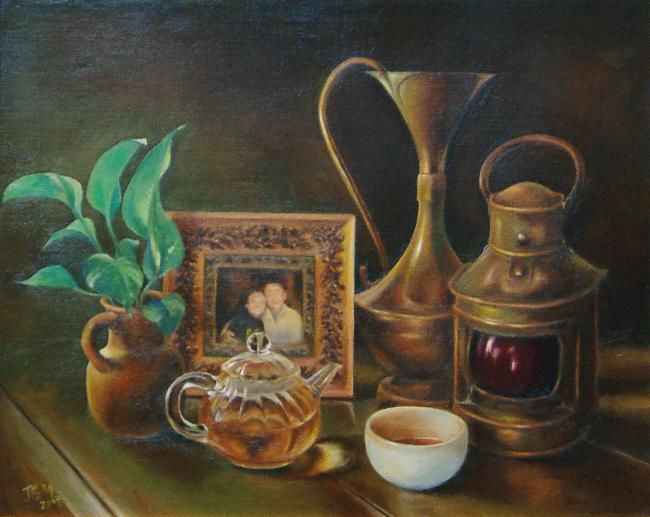 Painting titled "Tea Time" by Jb34, Original Artwork