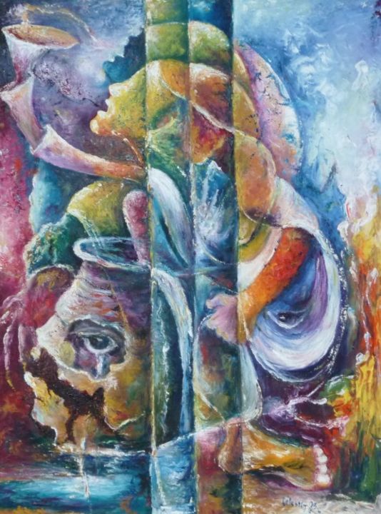 Peinture intitulée "savana" par Tatis, Œuvre d'art originale