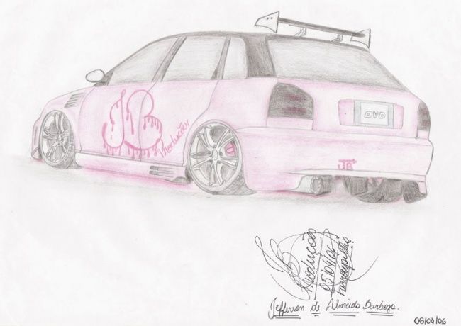 Desenho intitulada "Audi A3" por Jb, Obras de arte originais
