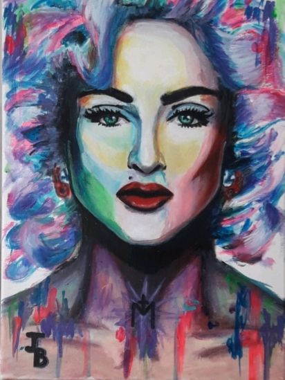Painting titled "Madonna" by Jonathan Besson, Original Artwork, Acrylic