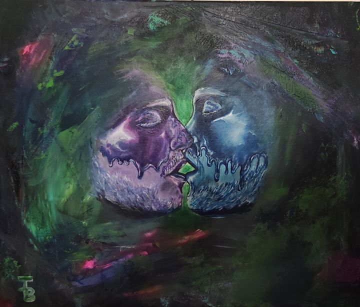 Peinture intitulée "Amour censure" par Jonathan Besson, Œuvre d'art originale, Acrylique Monté sur Châssis en bois