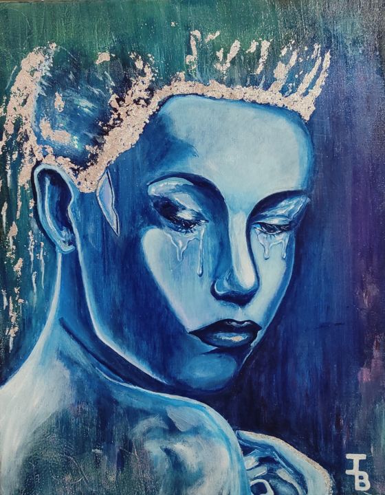 Peinture intitulée "Nymphe des eaux" par Jonathan Besson, Œuvre d'art originale, Acrylique Monté sur Châssis