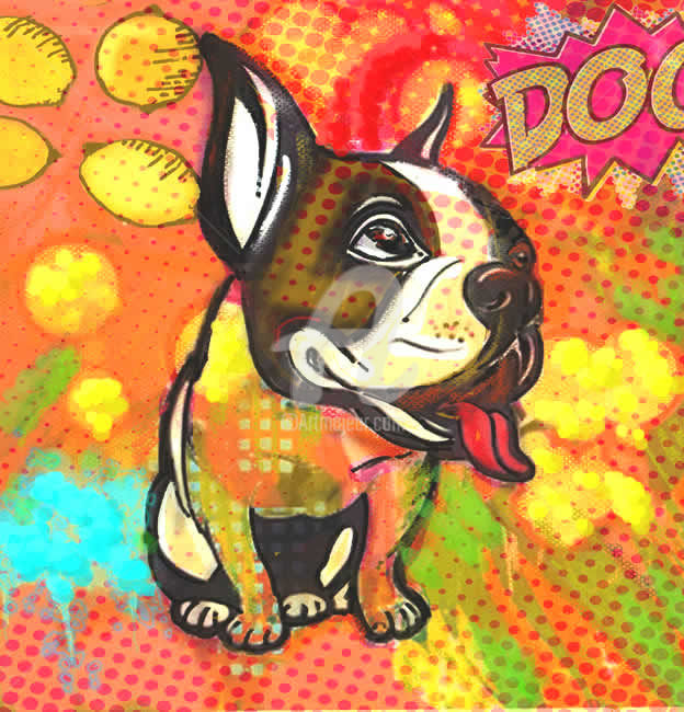 数字艺术 标题为““Pop Art Dog "A Lim…” 由Jb Studio, 原创艺术品