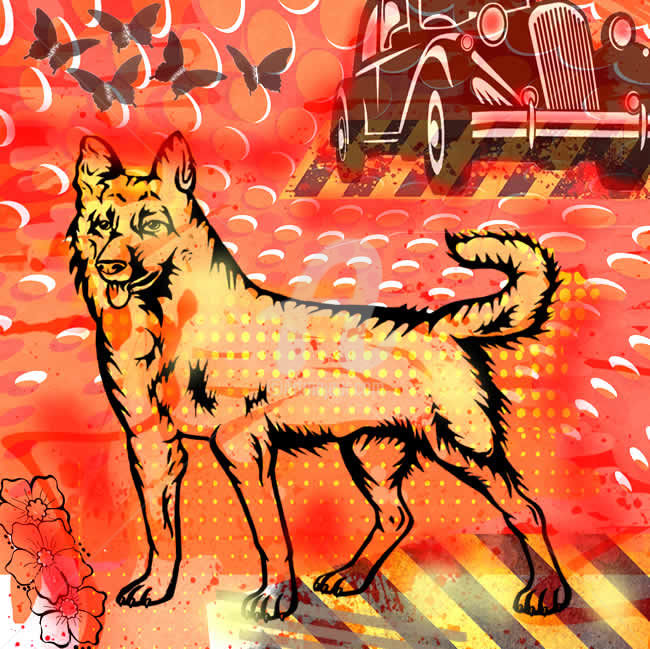 ""Popart Dog " A Lim…" başlıklı Dijital Sanat Jb Studio tarafından, Orijinal sanat, Dijital Resim