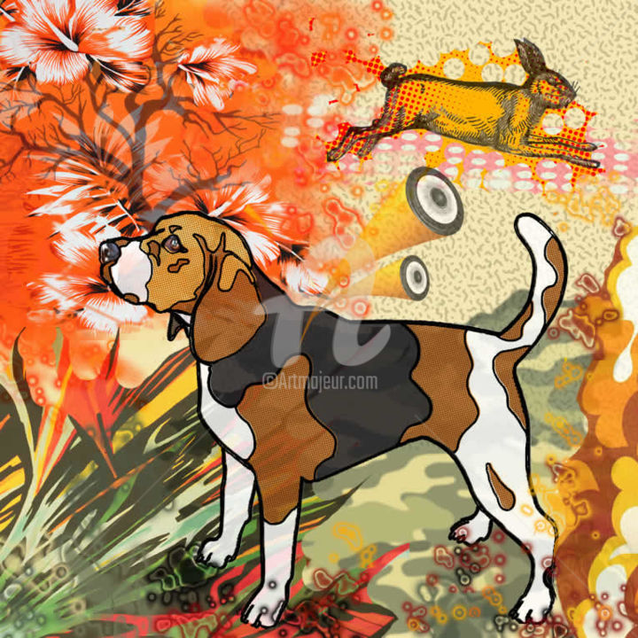 Digital Arts titled ""Beagle " A Limited…" by Jb Studio, Original Artwork