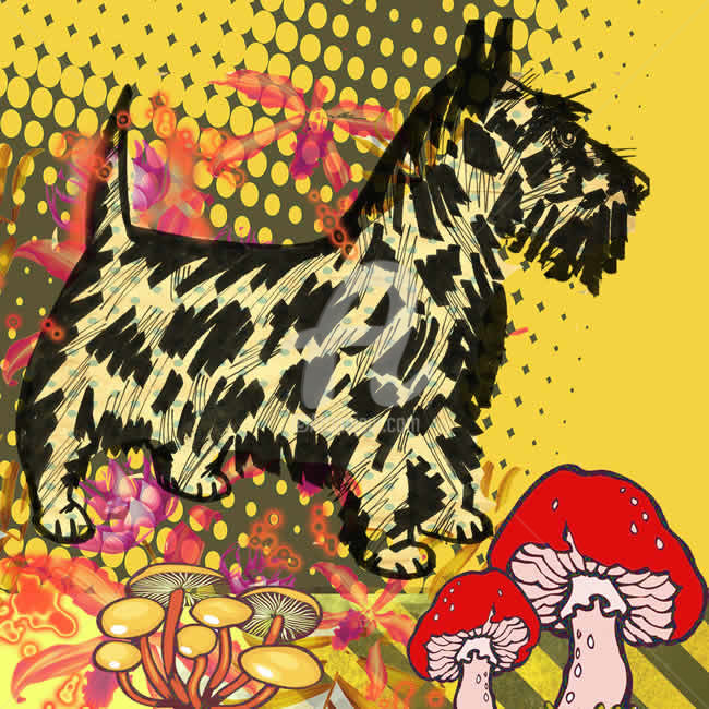 印花与版画 标题为“Scottish Terrier, A…” 由Jb Studio, 原创艺术品, 其他