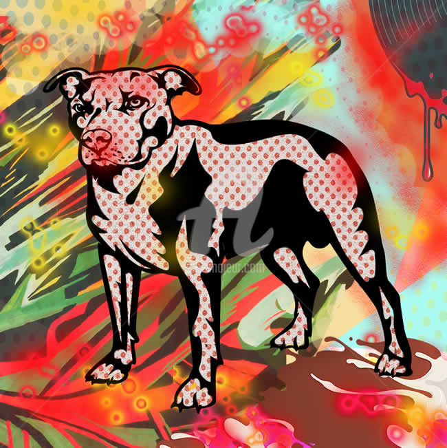 Arts numériques intitulée ""Super Dog " A Limi…" par Jb Studio, Œuvre d'art originale