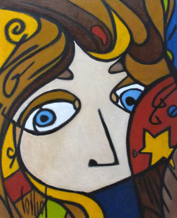 「Woman 1」というタイトルの絵画 Jc Colliotによって, オリジナルのアートワーク, オイル