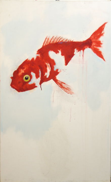 Peinture intitulée "Poisson 2" par Jean Christophe Le Du, Œuvre d'art originale, Acrylique Monté sur Châssis