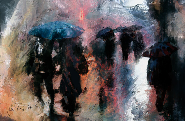 Digital Arts titled "jour de pluie" by Jc Piquet, Original Artwork, Digital Painting