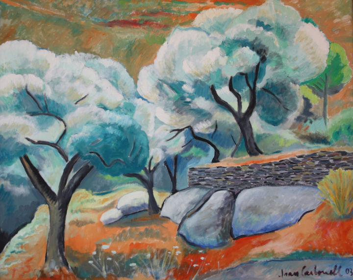 Peinture intitulée "Les oliveres" par Joan Carbonell, Œuvre d'art originale, Huile