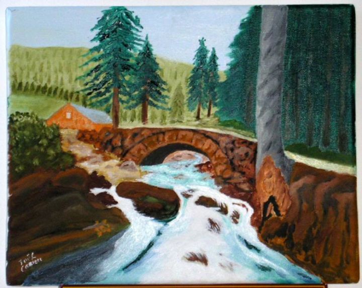 Painting titled "ruisseau" by Joël Cariou, Original Artwork