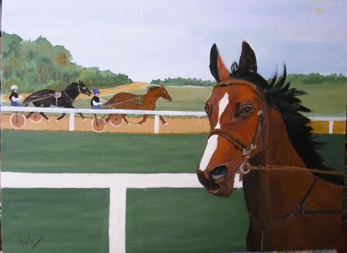 Painting titled "Cheval" by Joël Cariou, Original Artwork