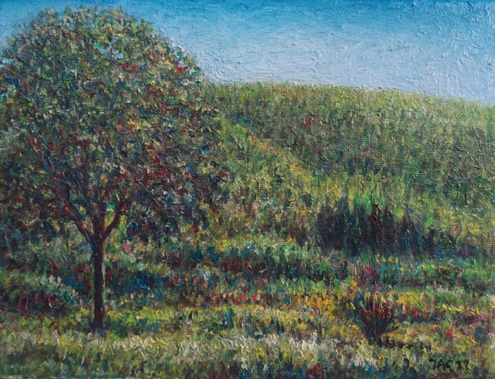 Painting titled "Landscape at Herdad…" by José A Cavaco, Original Artwork, Oil