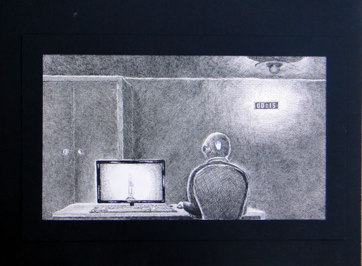 Drawing titled ""On ne va tout de m…" by Jean-Christophe Sylvos, Original Art, Ink