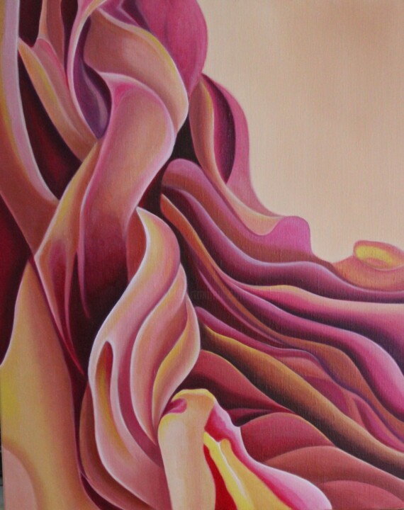 绘画 标题为“Pink Coral Great Ba…” 由Jchadima, 原创艺术品, 油 安装在木质担架架上