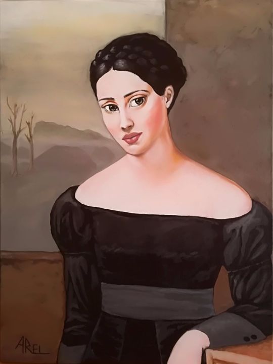 Painting titled "La Dame du Pic" by Jean-Claude Arel, Original Artwork, Acrylic
