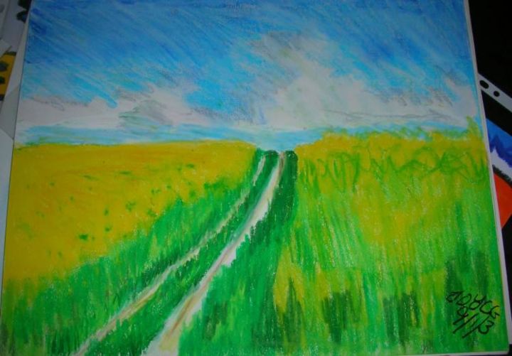 Painting titled "Field" by Joyce Chua, Original Art,