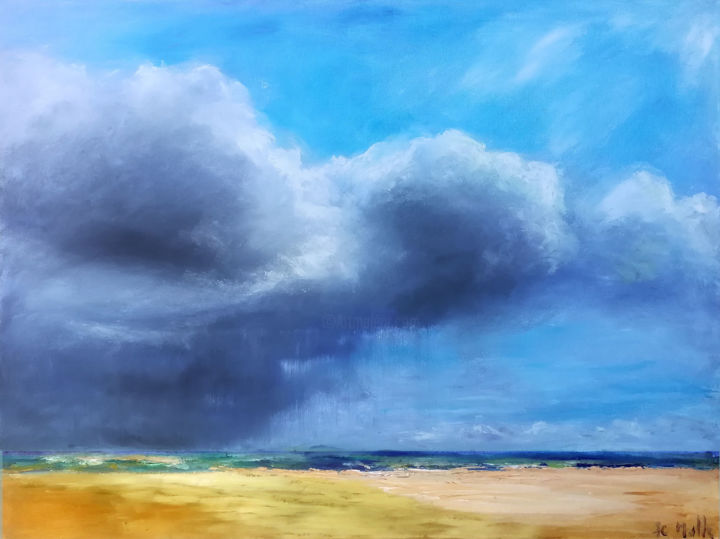 Peinture intitulée "littoral n°6" par Jean-Christophe Malle, Œuvre d'art originale, Huile