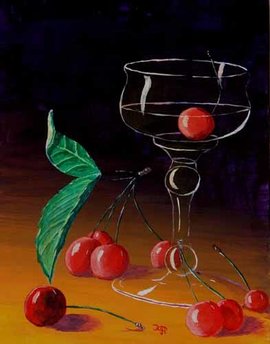Pintura titulada "Les cerises" por Jacques Copp, Obra de arte original