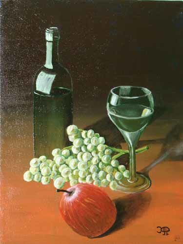 Pintura titulada "Vin et raisin" por Jacques Copp, Obra de arte original