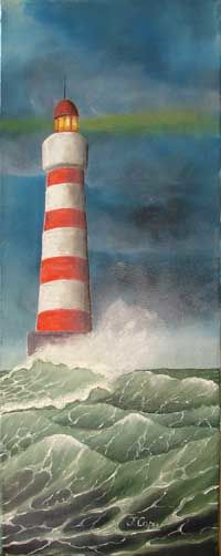 Painting titled "Le phare du bout du…" by Jacques Copp, Original Artwork