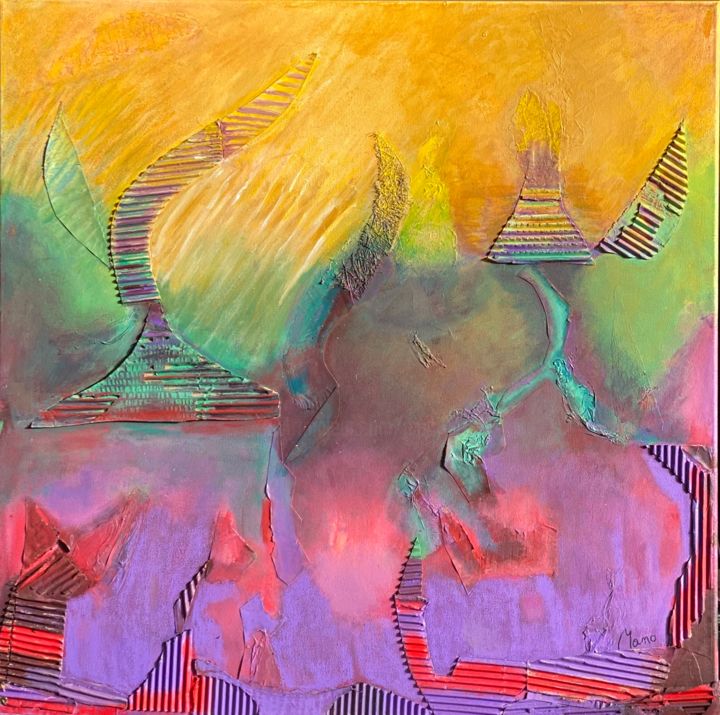 Peinture intitulée "2" par Mano, Œuvre d'art originale, Acrylique Monté sur Châssis