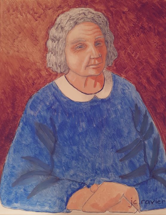 Peinture intitulée "grand mère" par Jean Christophe Ravier, Œuvre d'art originale, Acrylique