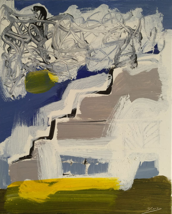 Painting titled "ELOGIO A LA PINTURA…" by Jesús Cuenca, Original Art, Acrylic Mounted on Stretcher frame