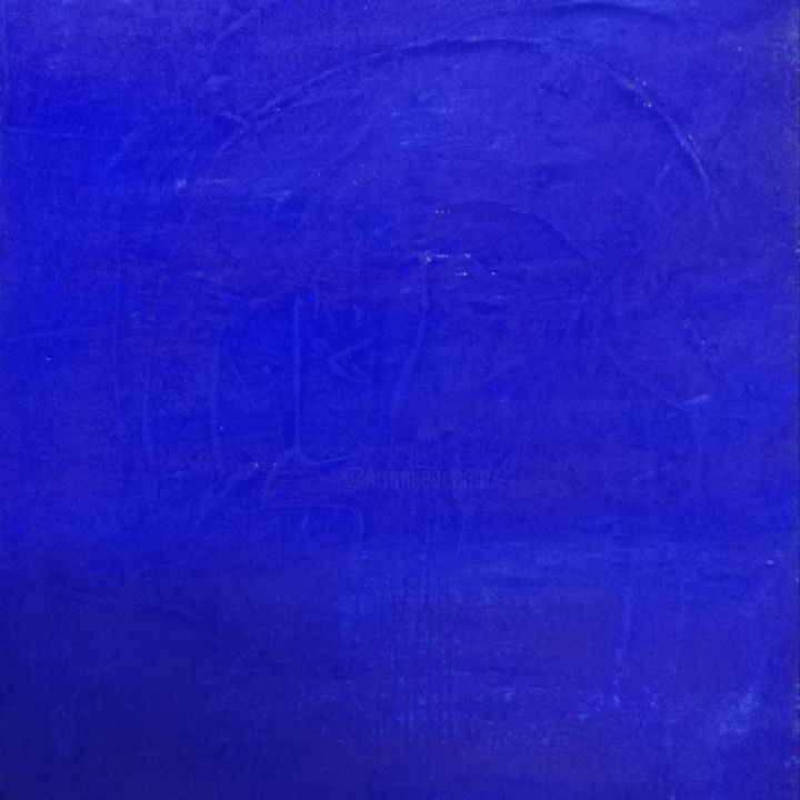 Malerei mit dem Titel "Fleurs bleues" von Denis Robinot, Original-Kunstwerk, Pigmente