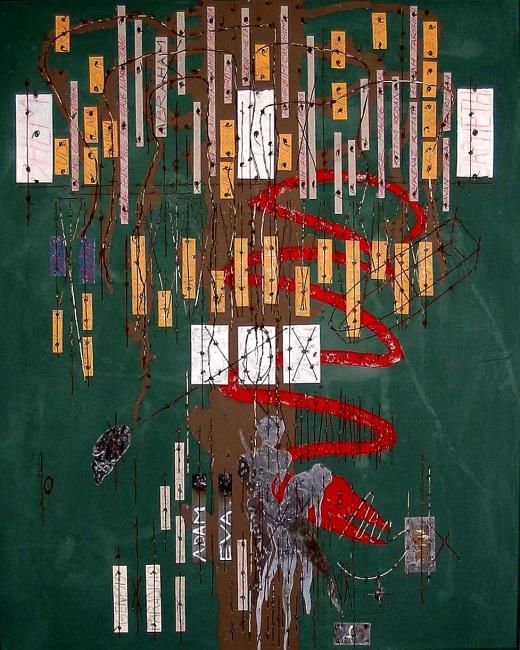 Colagens intitulada "Cohaerentia Mundi 02" por Johan De Kramer, Obras de arte originais