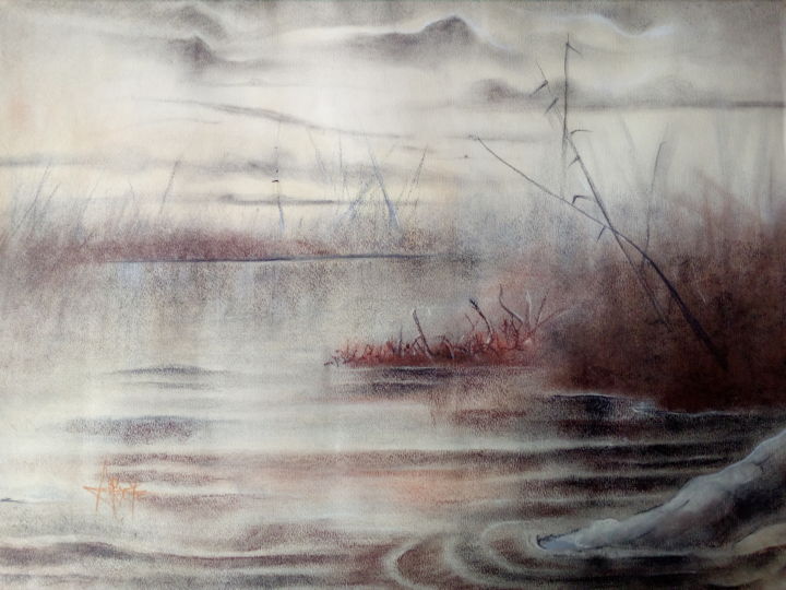 「le fleuve Zio togo…」というタイトルの絵画 Jean Ameyoeによって, オリジナルのアートワーク