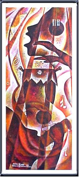 Painting titled "CHANT DE PROTESTATI…" by Jean  Amos Blain, Original Artwork, Oil