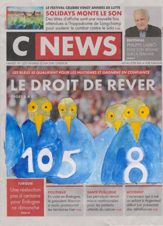 Pintura titulada "LES MOUETTES BLEUES…" por Le Livreur De Chats, Obra de arte original