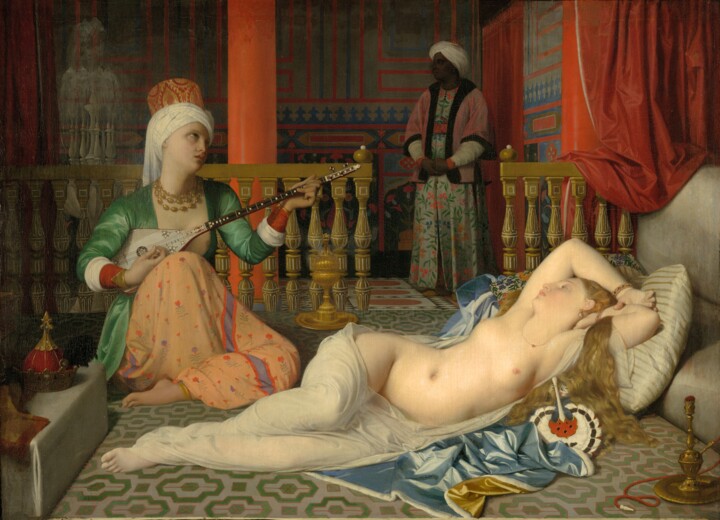 Peinture intitulée "L'Odalisque à l'esc…" par Jean-Auguste-Dominique Ingres, Œuvre d'art originale, Huile