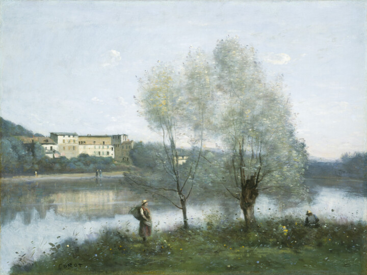 Peinture intitulée "Ville-d’Avray" par Jean-Baptiste-Camille Corot, Œuvre d'art originale, Huile