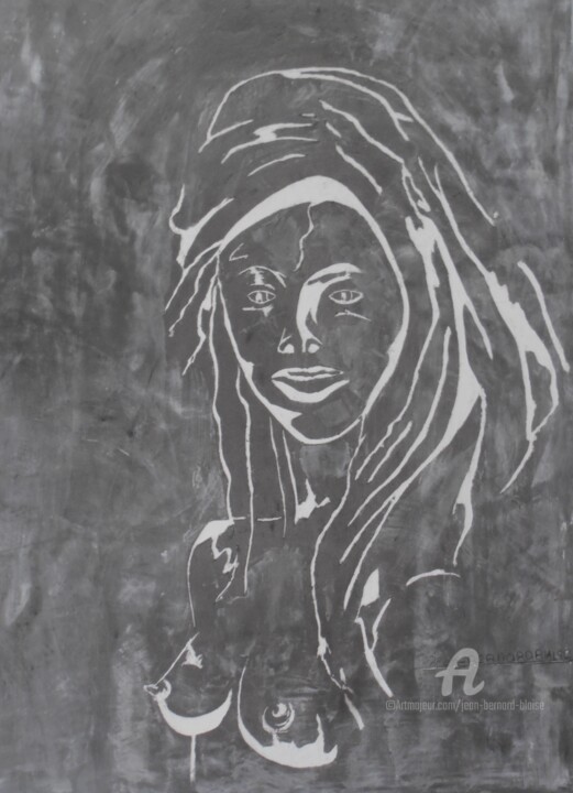 Gravures & estampes intitulée "black et white" par Jean Bernard Blaise, Œuvre d'art originale, Gravure Monté sur Châssis en…