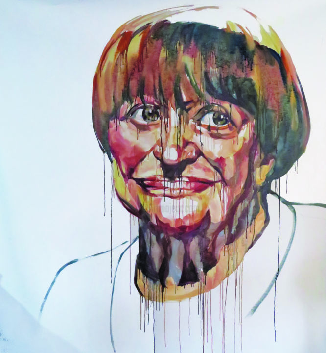 Pintura intitulada "Agnès VARDA" por Jean Bodin, Obras de arte originais, Óleo